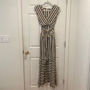 FREE PEOPLE STRIPED MAXI WITH CUT OUT